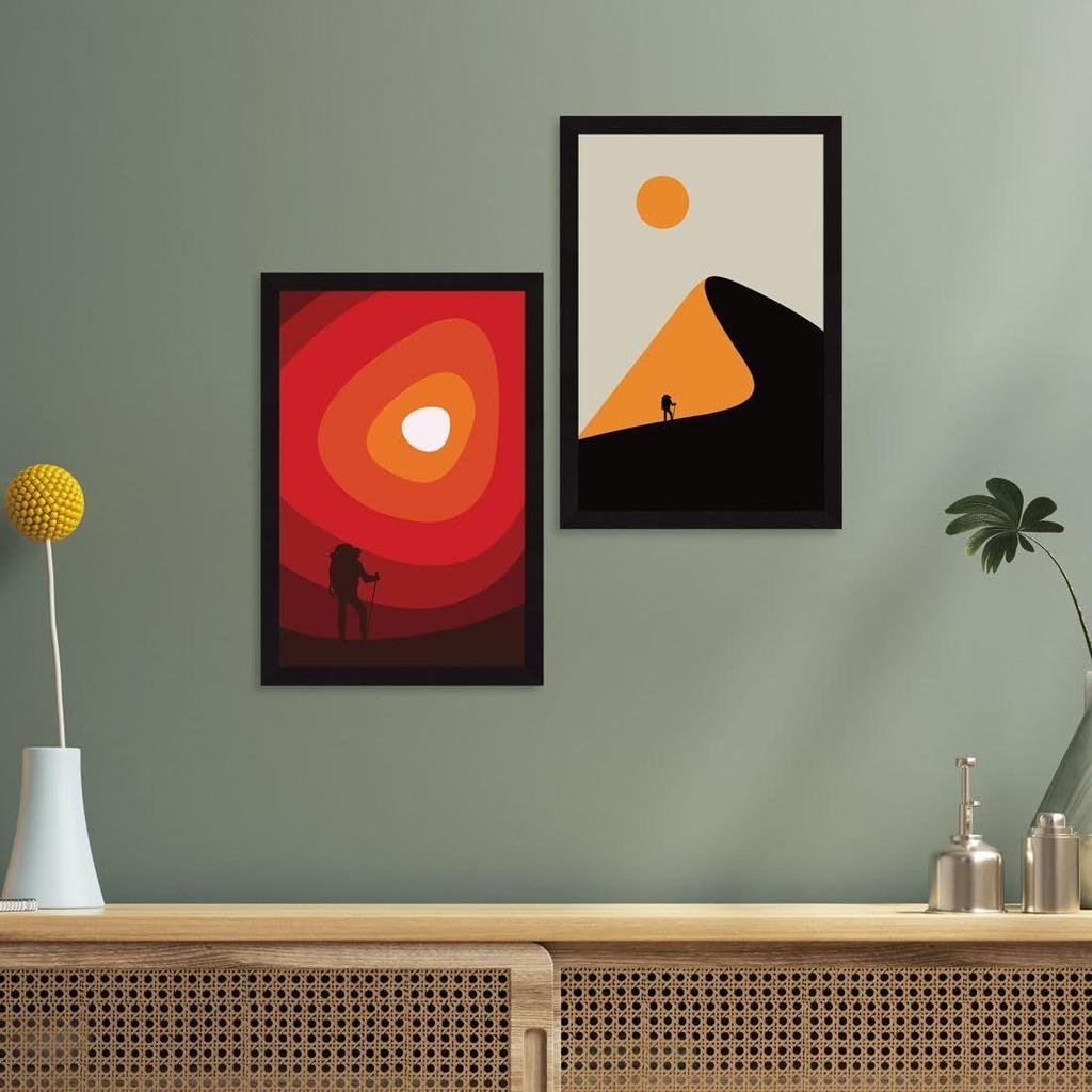 Decoración del hogar - Cuadro para sala de estar, dormitorio, oficina - Cuadro enmarcado para decorar paredes, decoración de pared para sala de estar, juego de 2