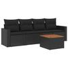 VidaXL Garden Lounge Set with Cushions 5 Pcs, Patio Sofas, Patio Furniture Set, Outdoor Furniture, Black 3256328