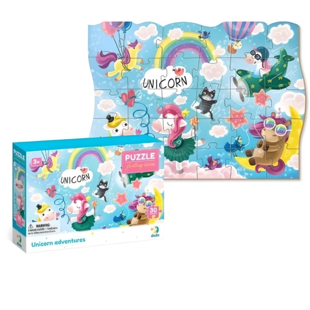 Puzzle Przygoda Jednorożca 30 Elementów Kolorowa Układanka Dla Najmłodszych
