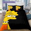 Lisa Simpson Pattern Bedding Home Decoration Birthday Gift ( 1 Duvet Cover + 2 Pillowcase, Without Core),fan Merchandise.