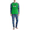 Men's Printed Round Neck Raglan Long Sleeve Casual Home Pajama Set