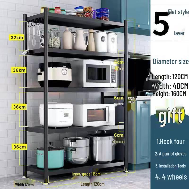 Miling 5-Tier Metal Kitchen Storage Rack