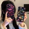 Y2K Glowing Hearts Mobile Phone Case for iPhone 17 16 15 14 13 12 11 X XR XS 8 7 Air Pro Max Plus Mini Colorful Cover Cellphones
