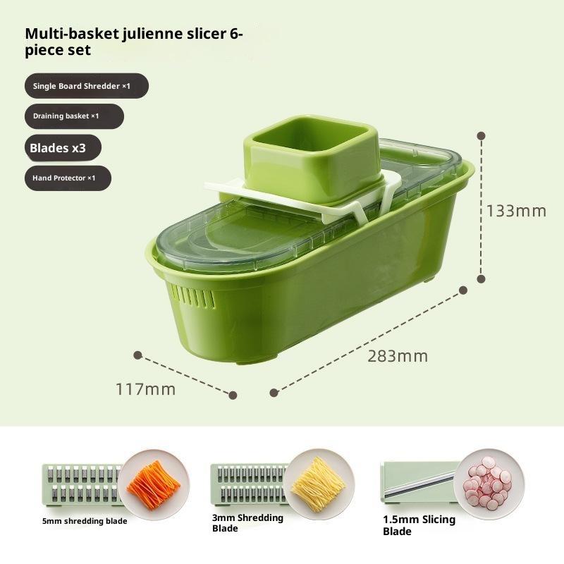 Vegetable Slicer With Basket Potato Shred Slicer Household Multifunctional Kitchen Tools Coarse Shred Kitchen Vegetable Slicers