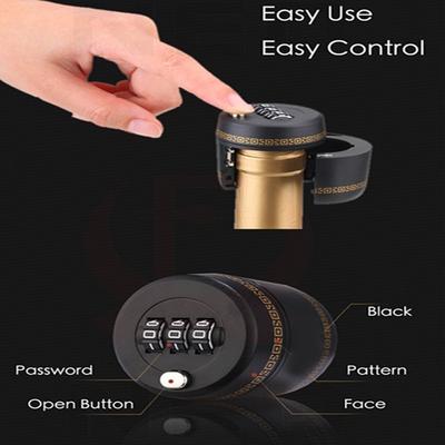 Password Lock Hasp Plastic Bottle Combination Lock Wine Stopper Vacuum Plug Device Preservation