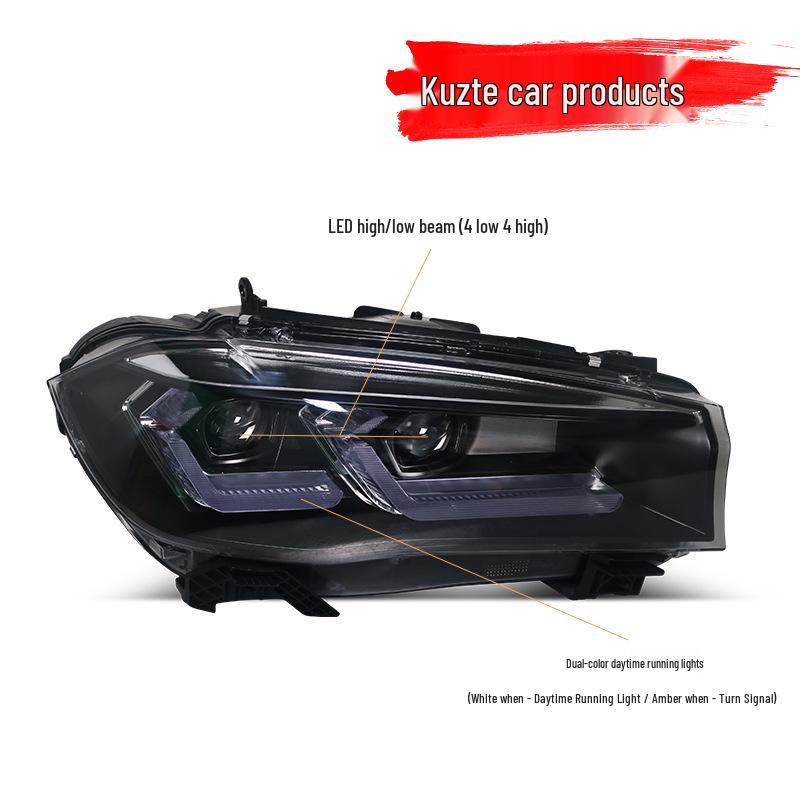 LED Daytime Running Lights & Headlight Assembly for 2014-2018 BMW X5/X6