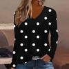 Women's Long Sleeved T-shirt Fashion Dot 3D Printed V-neck Long Sleeve Tops  Autumn Casual Festive Tops For Women Clothing