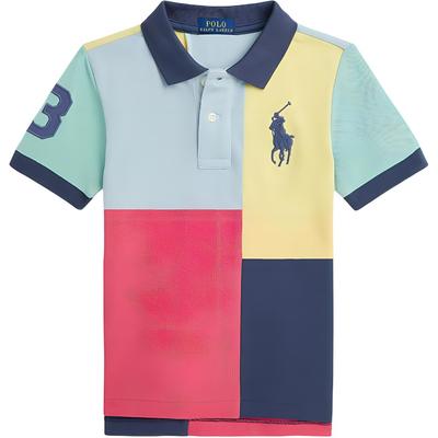 Polo Color Block Buchstaben Logo Print Lässiges Kurzarm T-Shirt Kinder Oberteile Multicolor 323934186-001