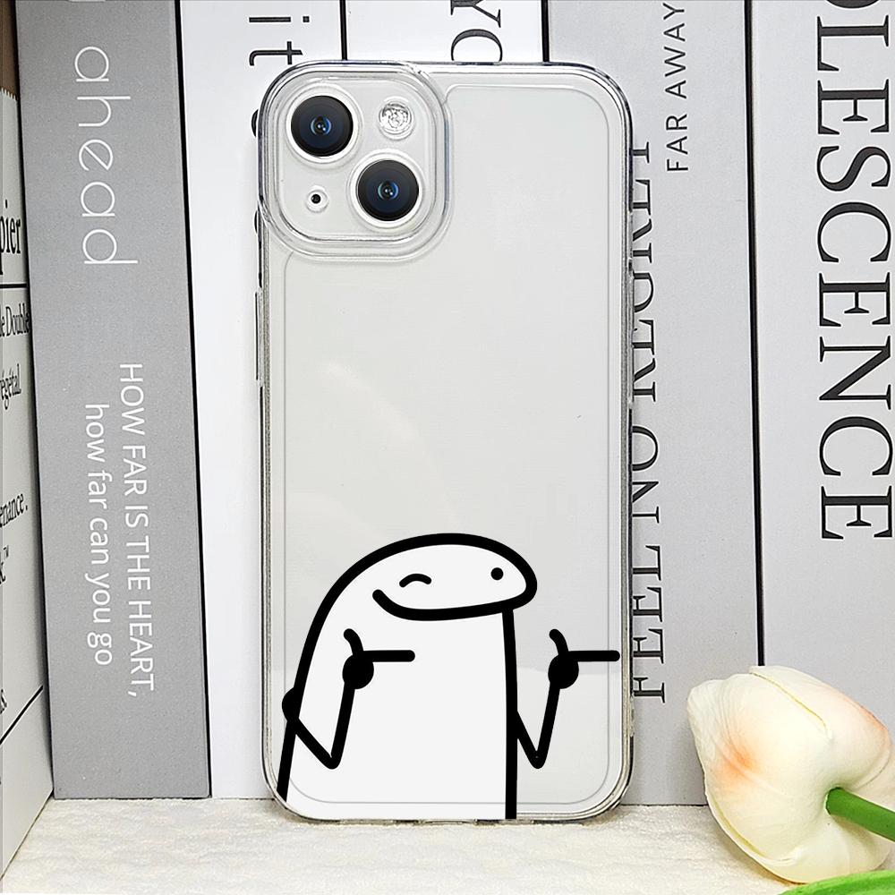 F-Flork Funny Meme Couple Phone Case for IPhone 15 14 13 Pro Max 16 13 12 11 Mini 7 8 15 14Plus SE 2020 X XS XR Clear Soft Cover