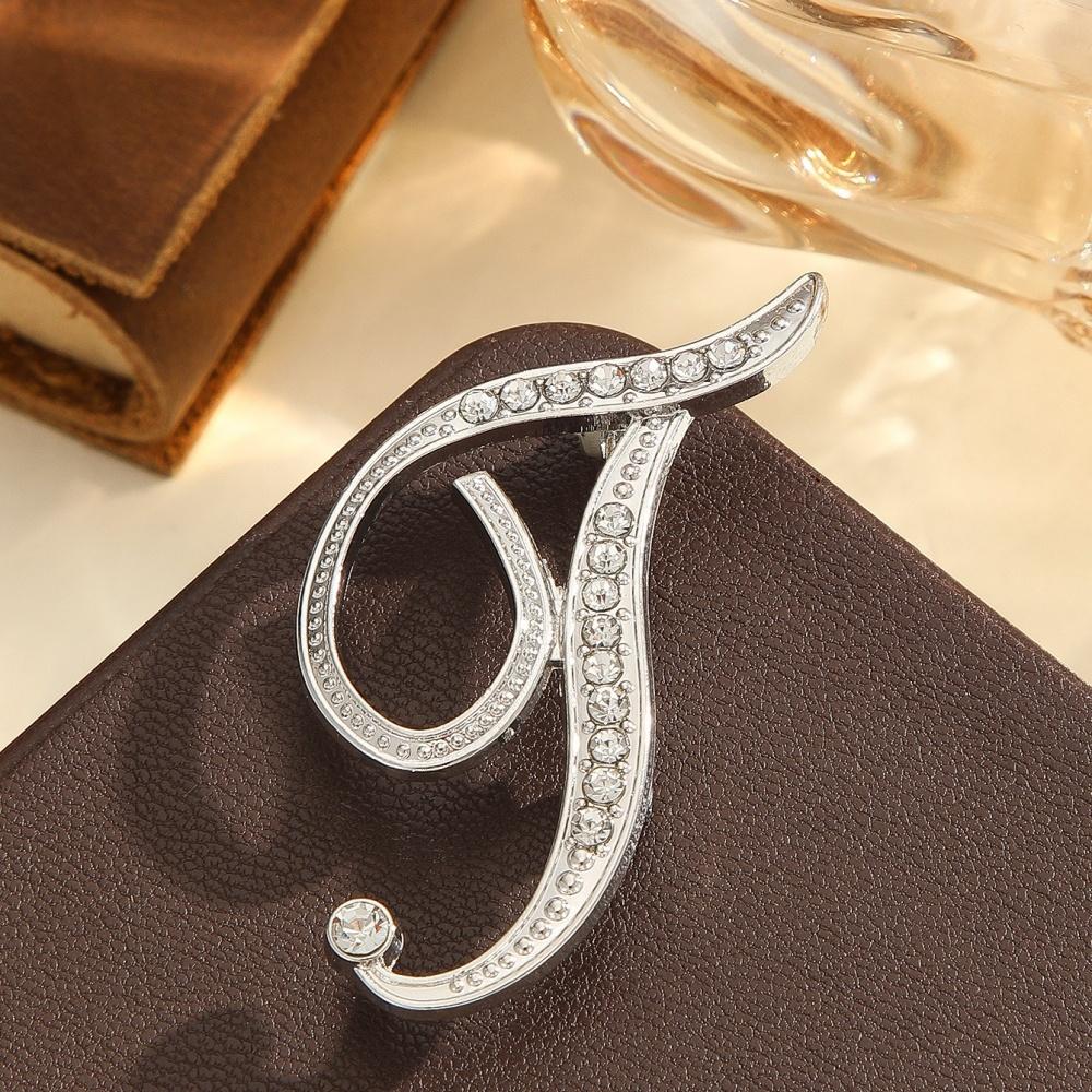 Spilla di Diamanti con 26 Lettere Inglesi Spilla Corsage in Metallo con Strass da Donna per Abbigliamento Zaino Sciarpa e Accessori Spille
