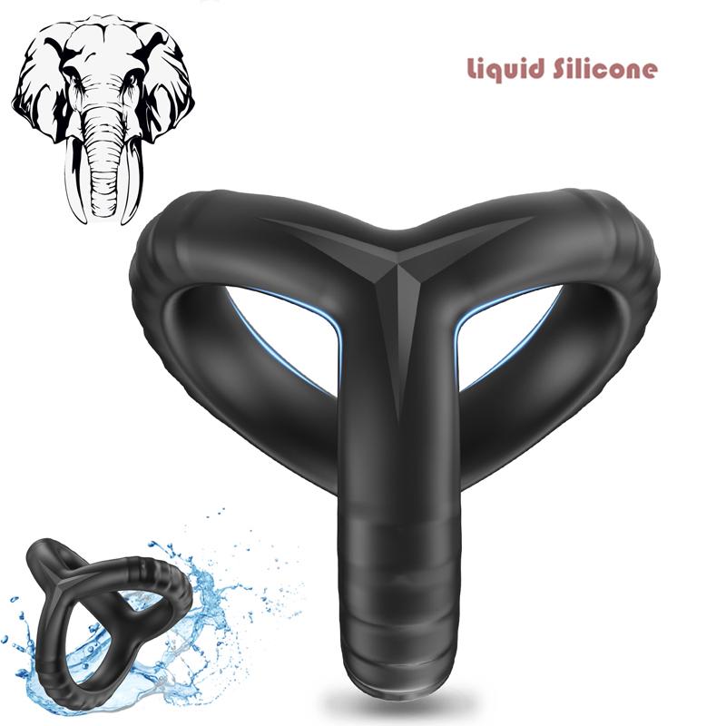 Black Silicone Cock Ring Delay Ejaculation Semen Lock Ring Reusable Cockring Men Penis Ring Sex Toys for Couples Sexshop