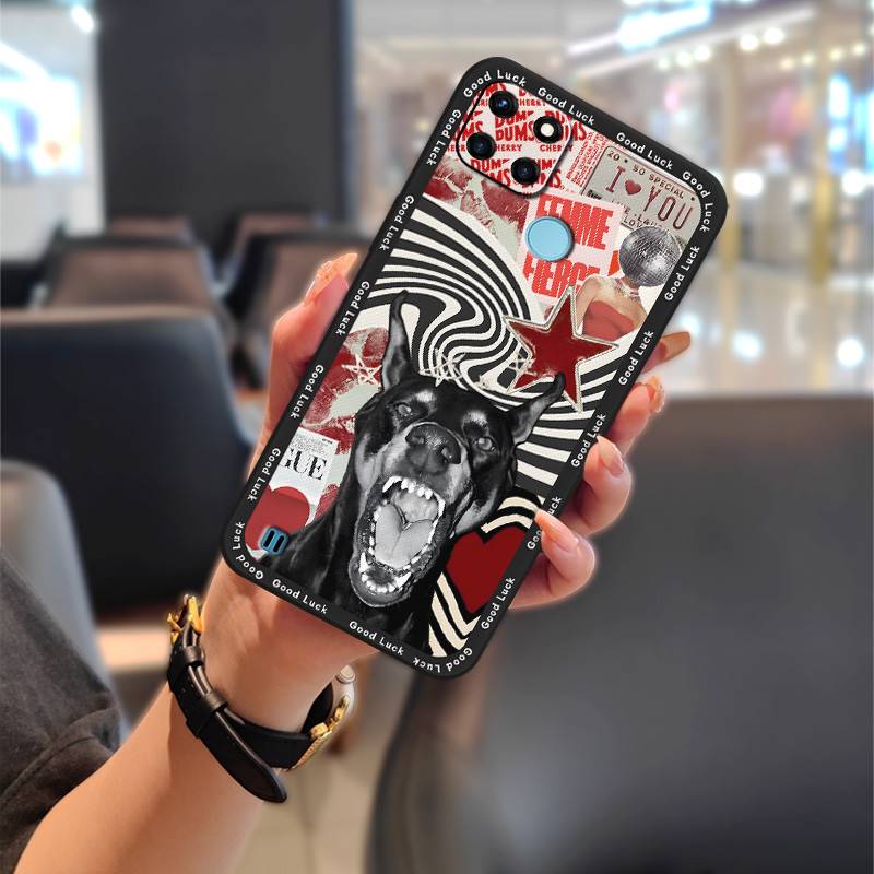Cute Silicone Phone Case For OPPO Realme C21Y/C25Y TPU Full Wrap Graffiti Fashion Design Back Cover Shockproof Durable
