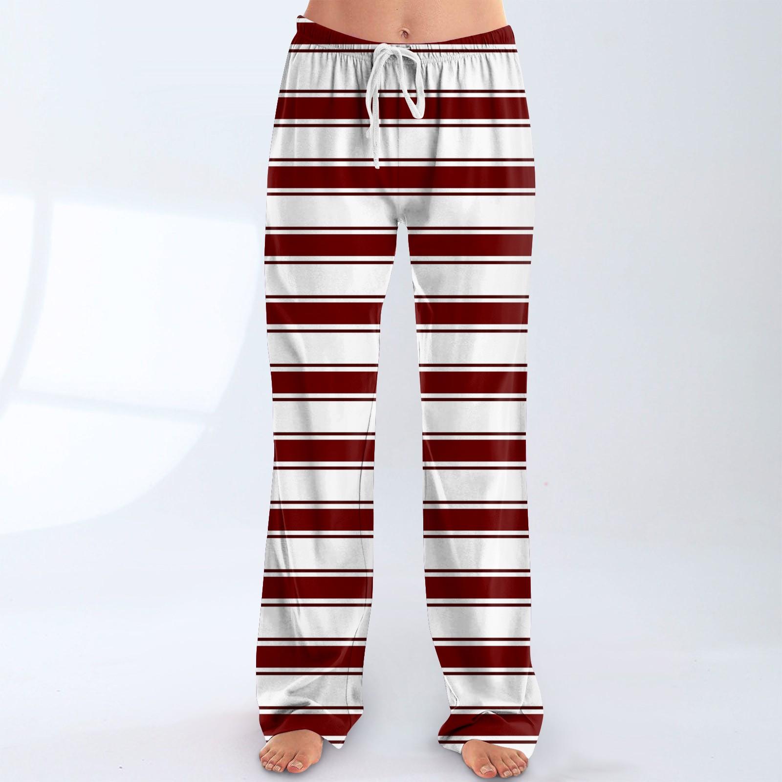 

Женские пижамные штаны, одежда для сна, повседневные брюки с эластичной резинкой на талии, удобные прямые свободные брюки для йоги XL винный