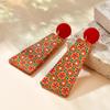 Geometric Acrylic Earrings Pendientes Earring For Women Retro Flower Contrast Color Square Earrings Acrylic Candy Color Earrings
