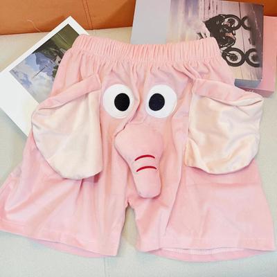 Pantaloni Pigiama da Uomo Decor Elefante Cartone Animato Vita Elastica Pantaloncini Casual con Tasche Rinforzate Pantaloni Ampi Pigiama da Coppia
