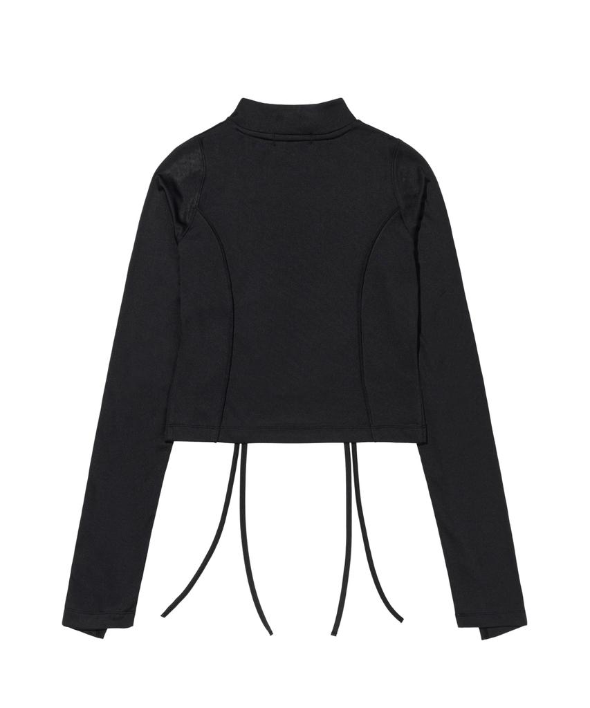 Loghideumatin Crop String Long Sleeve Tee (Black)