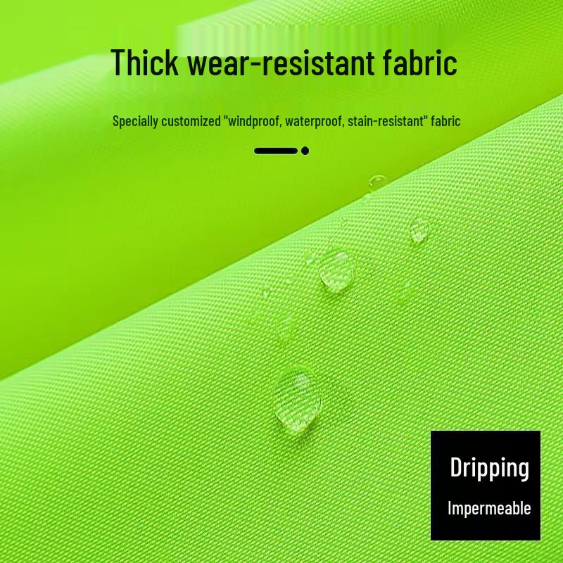 Reflective Raincoat & Pants Set - Thickened PU Oxford Cloth for Traffic & Sanitation, Stormproof
