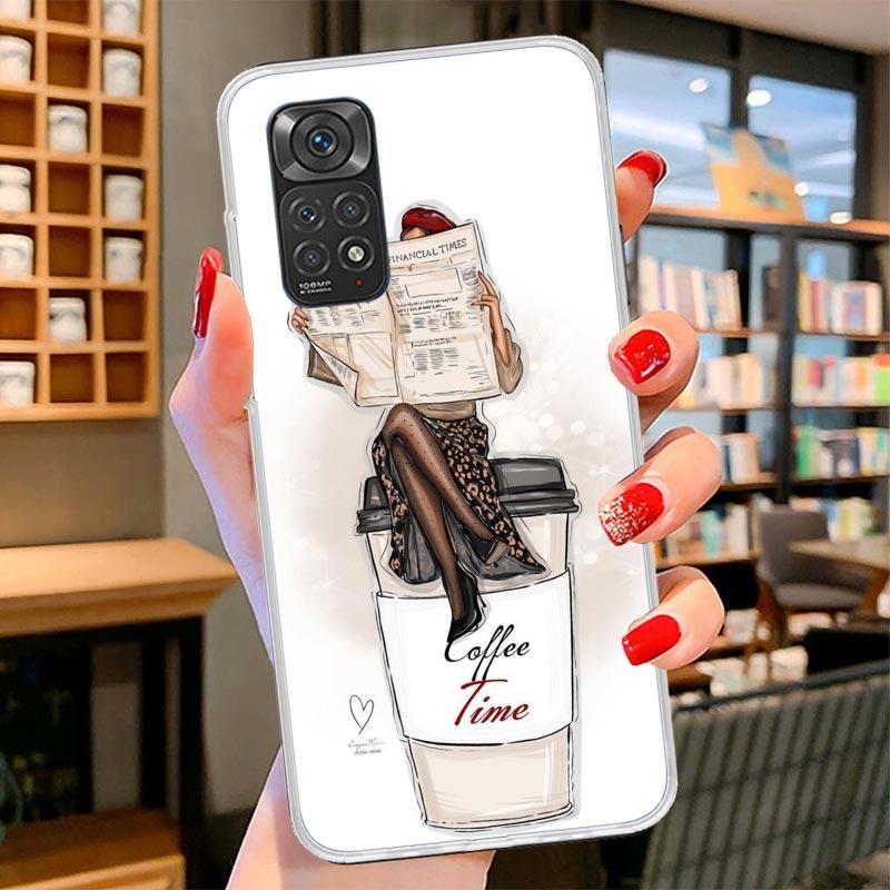Girl Boss Female Coffee Cover Phone Case For Xiaomi Redmi Note 15 14 13 12 11 10 Pro Plus 14S 12S 11S 11T 11E 10S Soft Fundas Sh