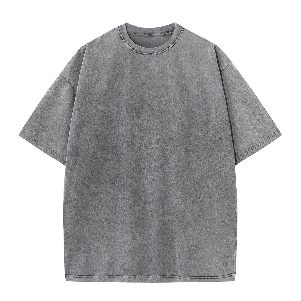 100 % Baumwolle, 230 g/m², gewaschenes altes Handwerk, übergroßes T-Shirt, große Größe, O-Ausschnitt, übergroßes Herren-T-Shirt, cooles T-Shirt, Damen-T-Shirts, Tops