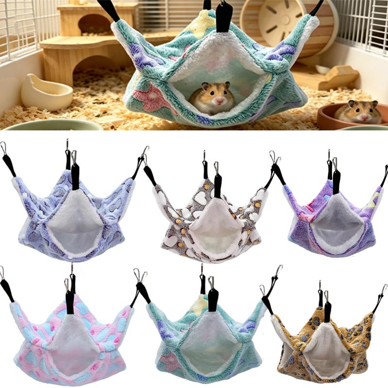Hamster Hammock Rodent Hamster Bed Rats Accessories for Rat Hammock for Rats Hammock for Rodents Guinea Pig House CXW04