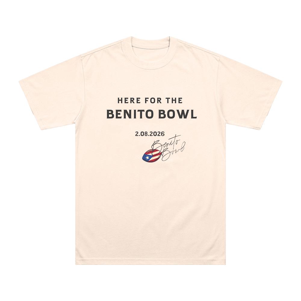 Here for The Benito Bowl Short Sleeve TeeShirt Bad Bunny Hip Hop Music Tee Shirt Unisex High Quality Cotton Short Sleeve Clothes