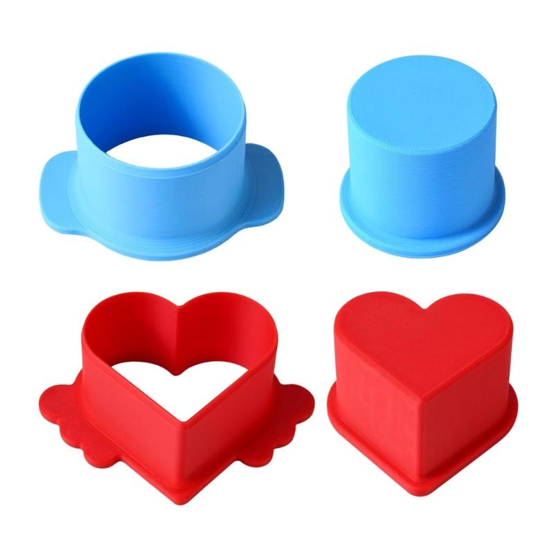 

Cake Stamper Set With Heart and Round Shape Cutters Pushers For Homemades Pastries Cookie And Clay Crafts Accessories 1