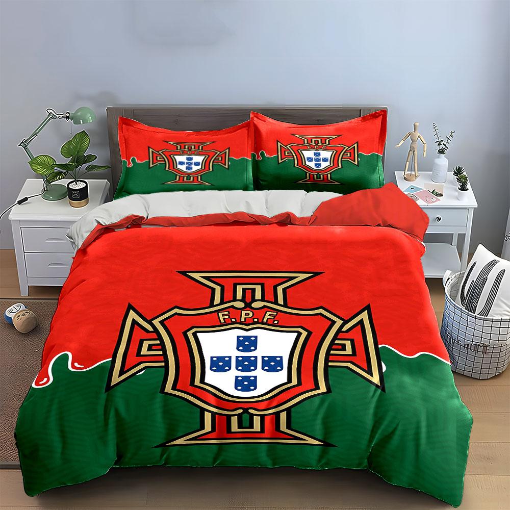 "Portugal FPF Flag Bedding Set" Bedding Duvet Cover Set Duvet Cover Pillowcases  (1 * Duvet Cover 2 * Pillowcases, Without Duvet Insert)