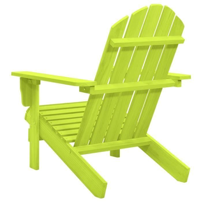 VidaXL Chaise de jardin Adirondack bois de sapin massif vert 315876