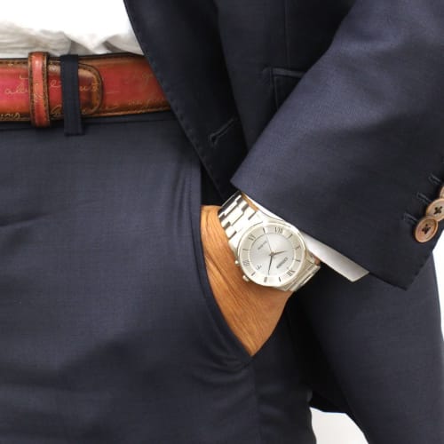 Citizen Collection Simple Adjust Eco-Drive Radio-Controlled Watch, Slim Type, AS1060-54A, Men's