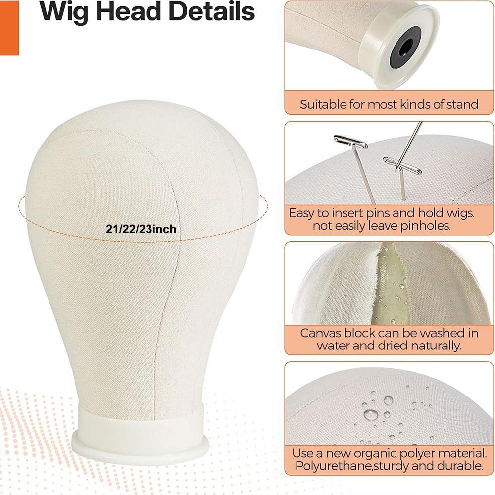Lightweight Canvas Mannequin Head With Mount Hole Styling Mannequin Wig Display Stand Wig Making