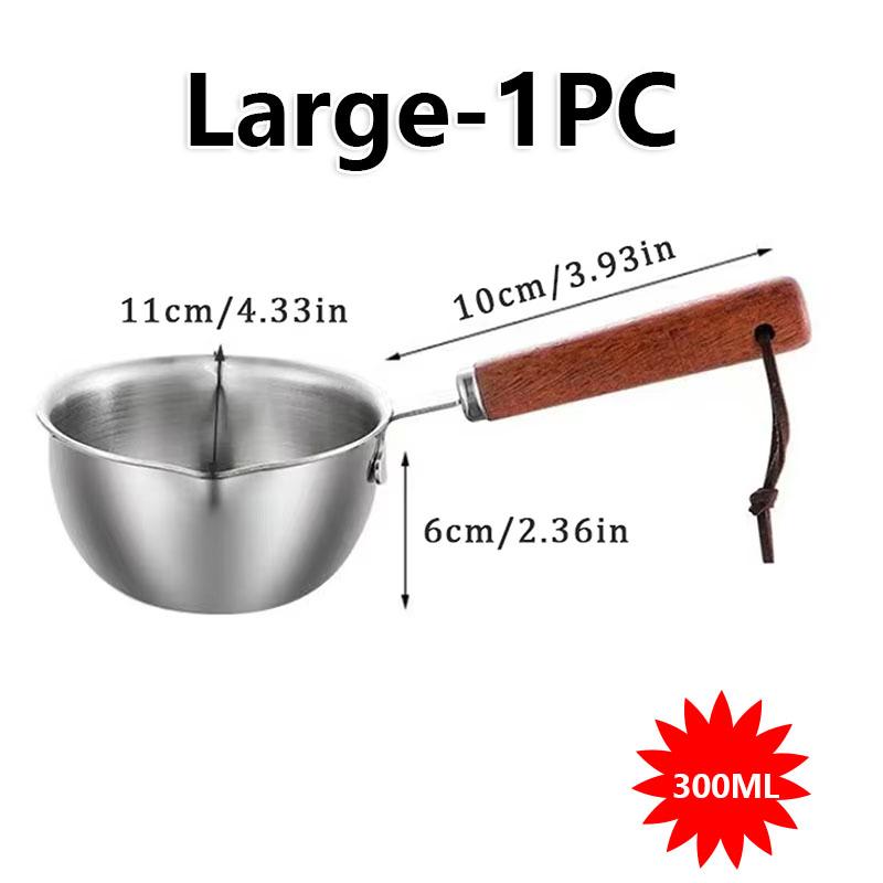 150ML-300ML Stainless Steel Milk Pot Hot Oil Pan Butter Melting Sauce Cooking Small Pot Kitchen Essential Tool