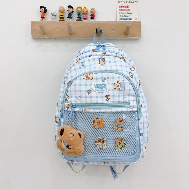 

Новий Мультяшний Легкий Рюкзак для Дівчаток Молодшого Шкільного Віку Single Bag синій