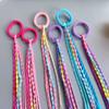 6pcs of Headwear Multi-Color Wig Braids Hair Circle Sweet Cool Boxing Braid Rubber Band High Ponytail Bean Braid Hair Rope