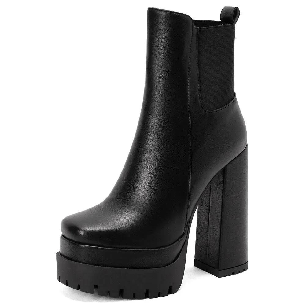 Женские ботинки на платформе, на шнуровке, на очень высоком толстом каблуке, ботильоны, модная обувь для женщин, распродажа на осень-зиму, абсолютно новые 40