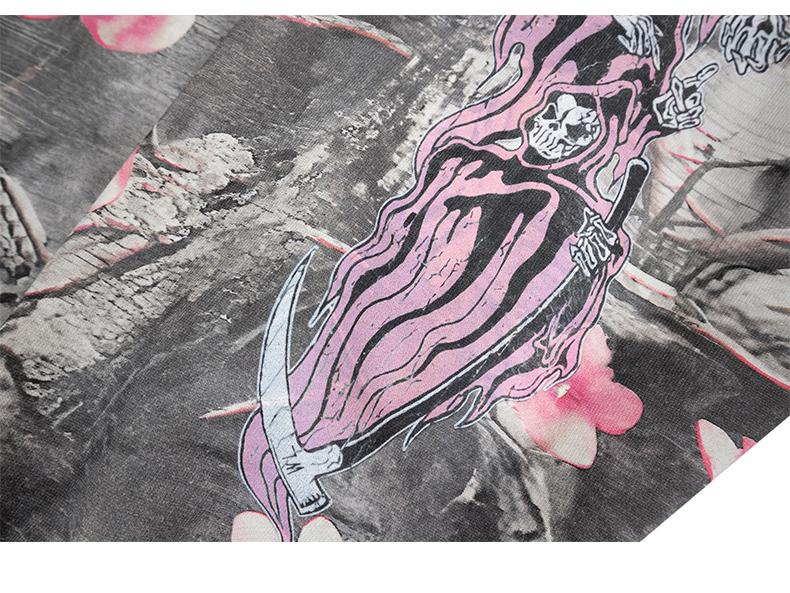 Lan Hai Menswear | 2025 Autumn/Winter New American Retro Vintage Devil Distressed Fleece-Lined Hoodie