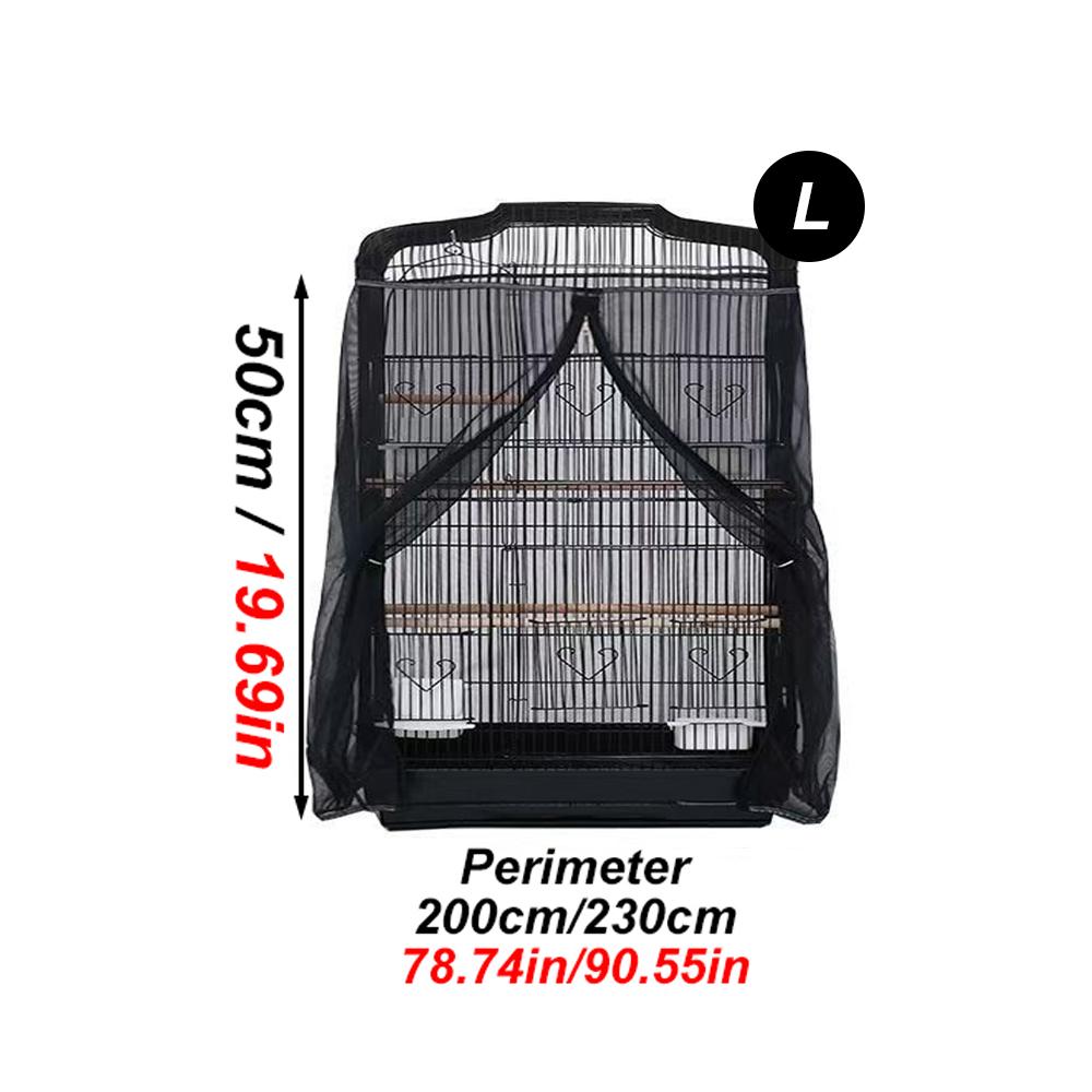 1PC Zippered Parrot Cage Mesh Cover Dust Breathable Design for All Cage Shape Reusable Pet Parrot Bird Cage Cover for Home Decor