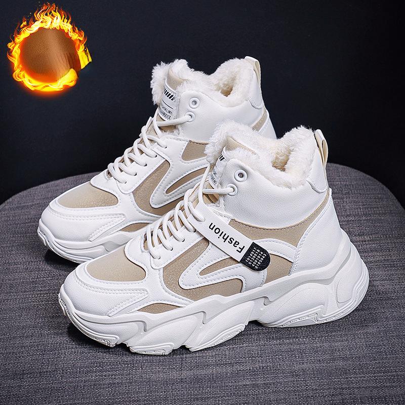 Snow Snickers Ankle Snow Sneakers Woman Female Fashion Plush Winter Shoes for Women ...