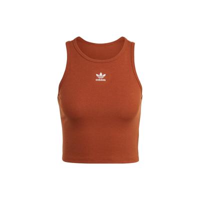 Originals Kleeblatt-Logo Besticktes Geripptes Tanktop Damen Tops Rost-Grau IL9627