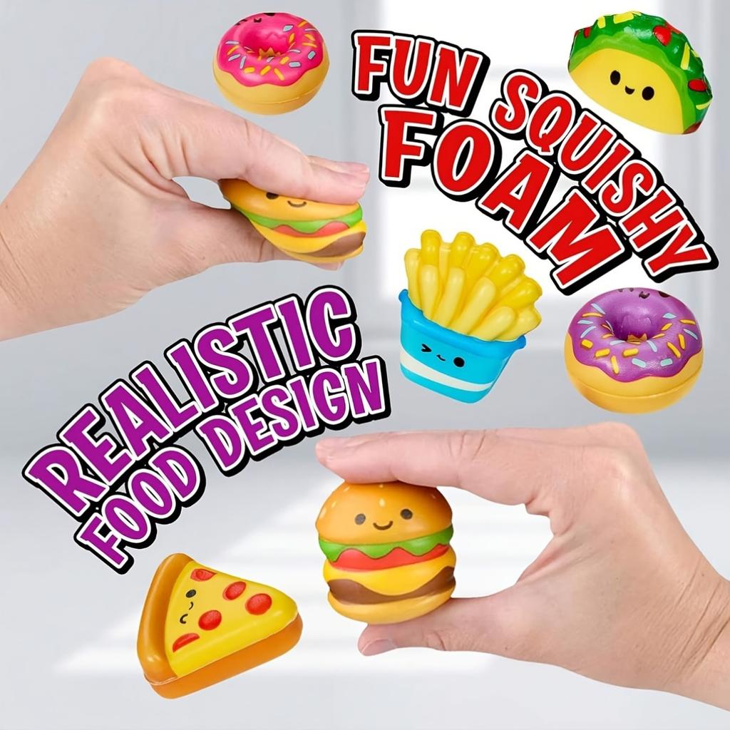 12Pcs Mini Food Fries Squishy Slow Rising Squeeze Toys Random Styles Stress Relief Gift Pack For School Birthday Christmas