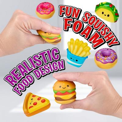 Mini powoli wracające do kształtu jedzenie i frytki Squishy Zabawki do ściskania Losowe style Miękkie zabawki sensoryczne Fidget do łagodzenia stresu dla dzieci i dorosłych