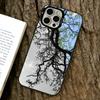 Barren tree Phone Case For iPhone 17,16,15,14,13,12,11 Plus,Pro Max,XS,Colored Silver Plated Inside Cover