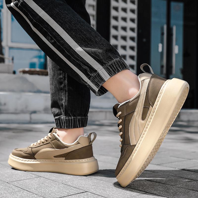 Fashion Casual Men's Board Shoes Trendy Thick Bottom Height Increasing Style Outdoor Leisure Street Daily Handsome Youth Sports Shoes