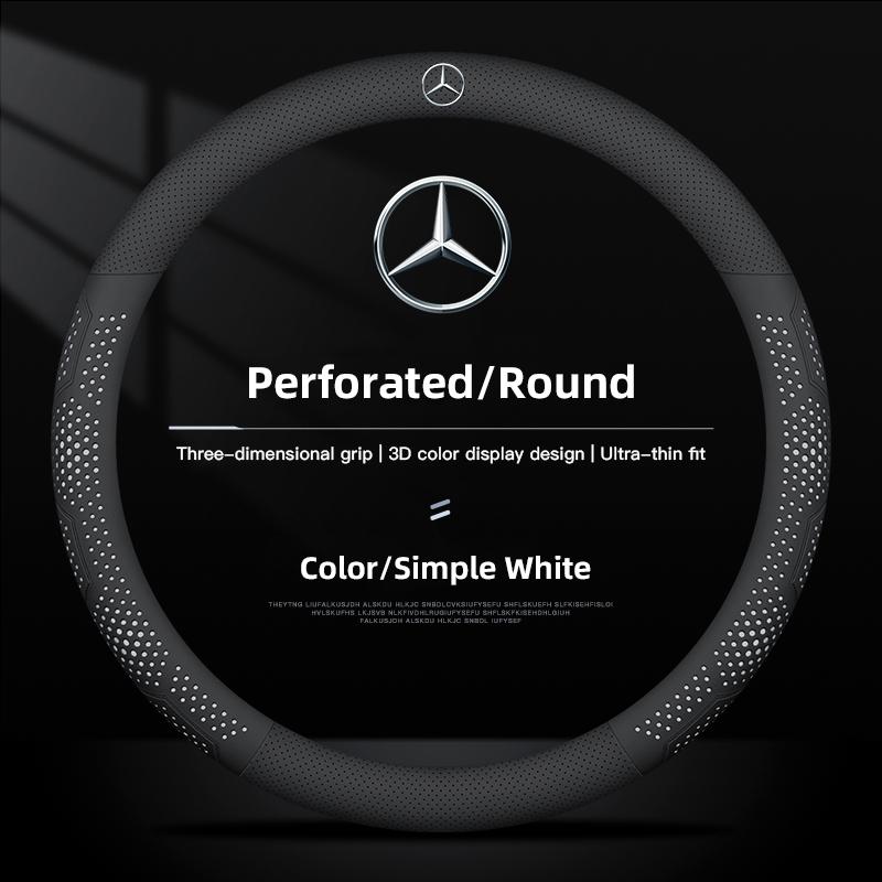 VFO1 Leather Car Steering Wheel Cover Protection Case Anti Slip Breathable Protector For Benz AMG A/B/C/E/S Class GLE C200L W220 W211