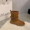 2025 new popular autumn and winter Martin boots women's versatile British style mid-tube boots thick-soled heightening fashion knight boots women