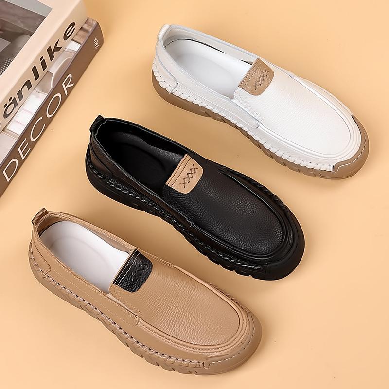 Новые туфли для мужчин Повседневная обувь из натуральной кожи Деловые туфли на плоской — фото 5