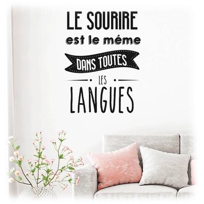 [P2757] - Sheet of Stickers 'Messages' ('The Smile Is the Same In All Languages') - 50x70 Cm