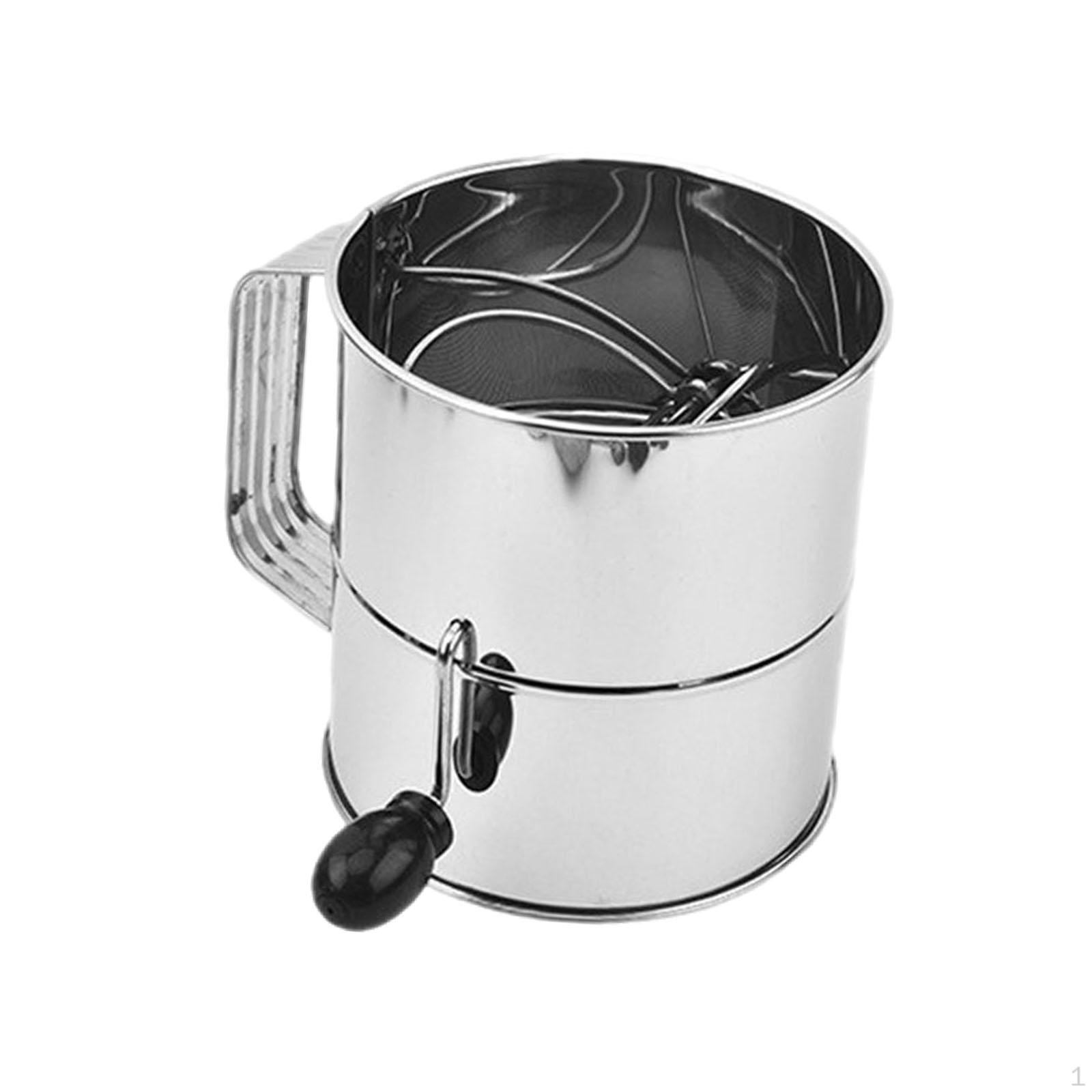 

Flour Sifter with Hand Crank for Cooking And Cake Decorating, Ideal Pies, Pastries, Hotels Small