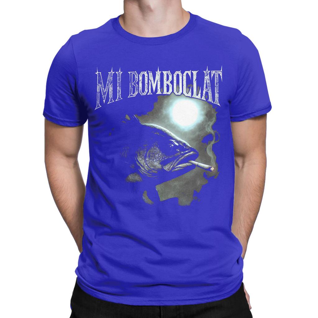 Bomboclat Fish Meme Vintage Style Funny Fish 90s Style TShirts for Men Cotton Tee Shirt Round Collar T Shirts Plus Size Clothes
