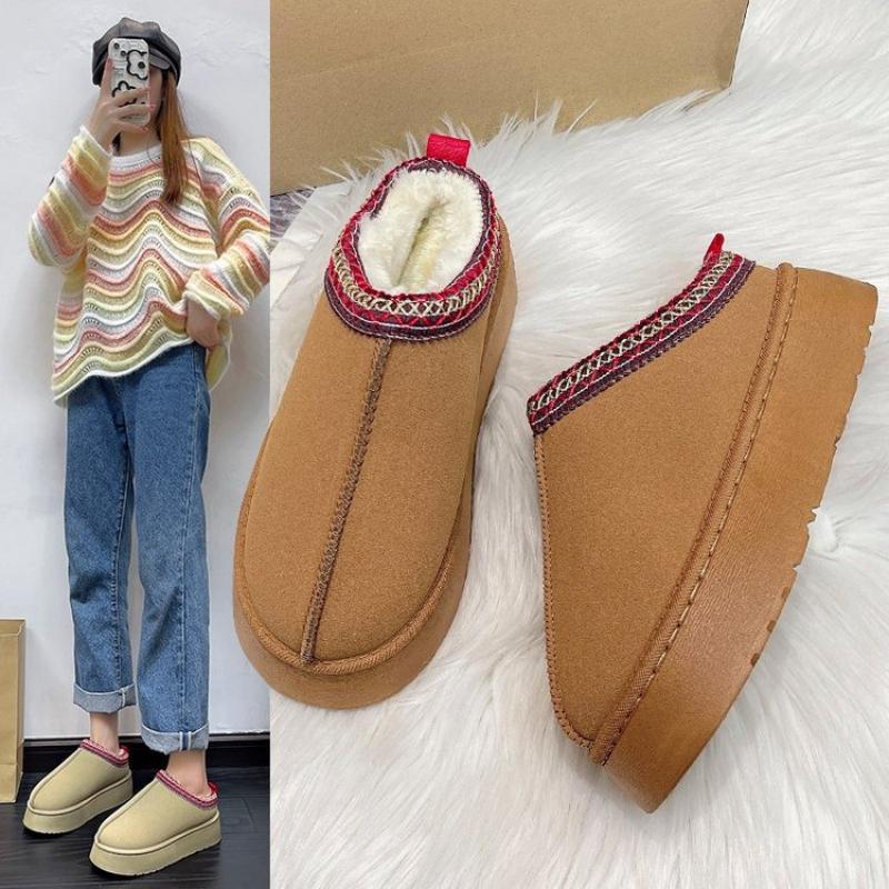 Fashion Women's Wool Slippers Warm Platform Wool Slipperswomen Slippers Women Sheepskin Slippers Women Shoes 2024