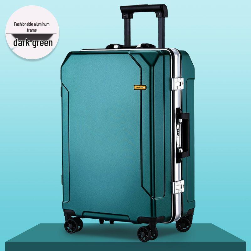 Kangaroo Leather Travel Suitcase - Durable, Large Capacity for Men, Women, and Students with Password Lock and Trolley Wheels.